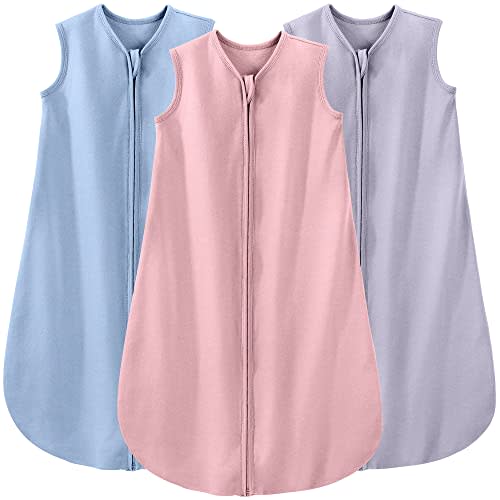 Yoofoss Baby Sleep Sack 0-6 Months Wearable Blanket for Babies 100% Cotton 2-Way Zipper TOG 0.5 Toddler Sleeping Sack 3 Pack, Comfy Soft Lightweight