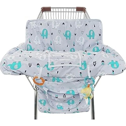Shopping Cart Cover for Baby,2-in-1 High Chair Cover with Portable Cloth Bag,Cart Seat Pad for Babies Grocery Cushion Cover Restaurant,Suitable for All Supermarkets