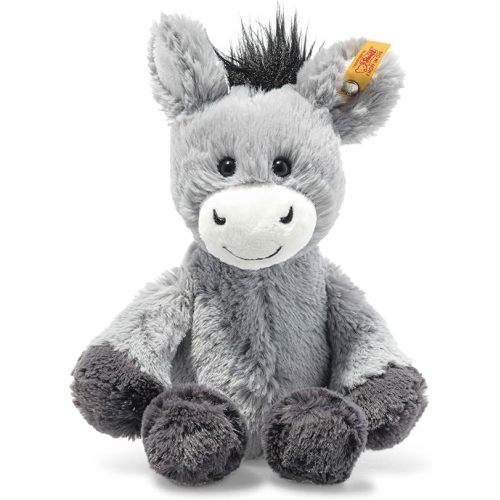 Steiff Dinkie Donkey, Premium Donkey Stuffed Animal, Donkey Toys, Stuffed Donkey, Donkey Plush, Cute Plushies, Plushy Toy for Girls Boys and Kids, Soft Cuddly Friends (Grey Blue, 8")