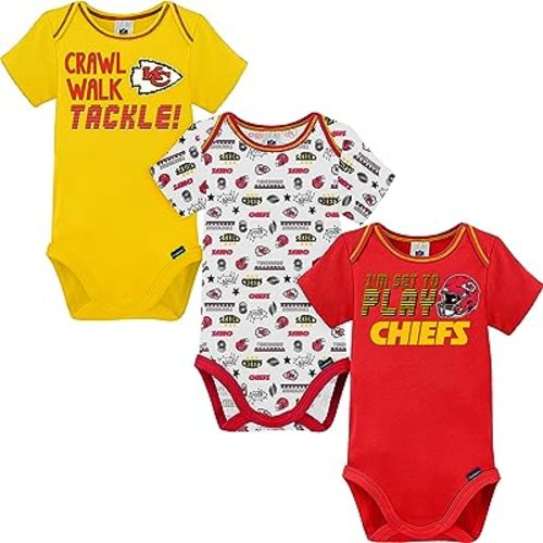 Gerber Baby NFL Team 3 Pack Short Sleeve Onesie Bodysuit