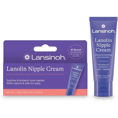 Lansinoh Lanolin Nipple Cream Safe for Breastfeeding Baby, 100% Natural Nipple Butter for Mom, Breastfeeding Essentials, 1.41 Ounces