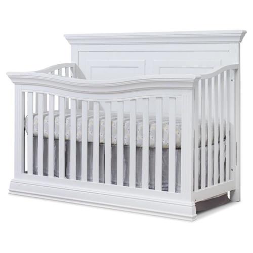 Sorelle Furniture Paxton 4-in-1 Convertible Crib, JPMA Certified, White - 60x31x46in