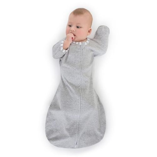 SwaddleDesigns Transitional Swaddle Sack, Arms Up Half-Length Sleeves & Mitten Cuffs, Swaddle for Newborn Transition to Baby Sleep Sack Wearable Blanket, 3-6 Month, 14-21 lb, Heavenly Floral Pink