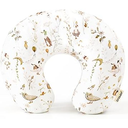 GRSSDER Nursing Pillow Cover Stretchy Minky Removable Nursing Covers for Breastfeeding Pillows, Ultra Soft Comfortable Slipcover for Boy and Girls, Cute Duck Pattern