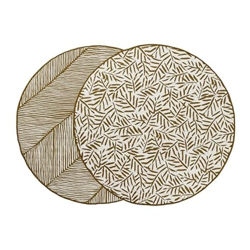 Toddlekind 100% Organic Cotton 48" Reversible Quilted Luxe Play Mat for Babies/Toddlers, Multifunctional, Sand Castle (Ochre/Gold)