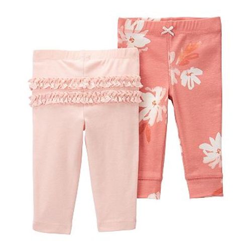 Baby Girl Carter's 2-Pack Floral & Ruffled Pull-On Pants