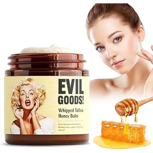Whipped Beef Tallow and Honey Balm,Tallow Honey Balm,Tallow Face Moisturizer,Grass Fed Grass Finished Face Cream,Hydrates and Nourishes the Skin