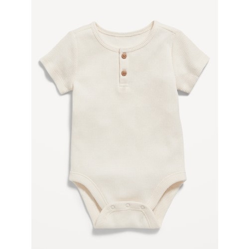 Unisex Thermal-Knit Henley Bodysuit for Baby