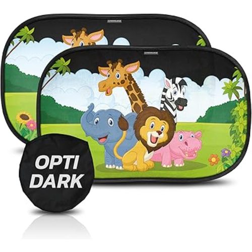 Car Window Shade for Baby with Certified UV-Protection 2 Pack - 20"x12" OPTIDARK