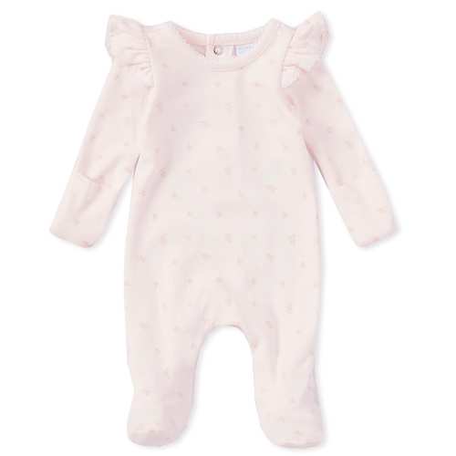 Edgehill Collection Baby Girls Preemie-9 Months Round Neckline Long Sleeve Ditsy Pointelle Coverall