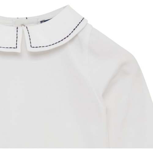 Little Monty Stitched Body, White / Navy - Trotters London | Maisonette