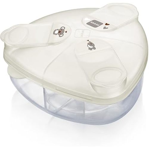MAM Baby Spill-Proof Formula Dispenser with Snap-On Lid, Ideal for On-The-Go Feedings, Milk Powder Dispenser for Traveling