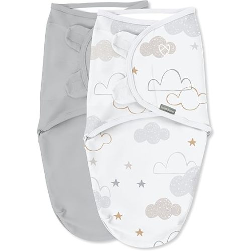 Ingenuity SwaddleMe Original Swaddle, 0-3 Months, 2-Pack - Space & Clouds