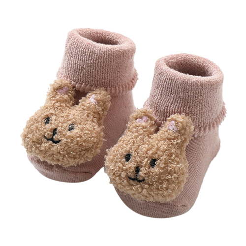 MEZZALL Warm Winter Baby Shoes Cartoon Bear Shape Cute Baby Shoes Baby Soft Sole Shoes Comfort Newborn Footwear, Pink, 0-6 Months