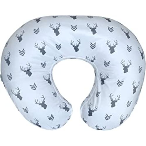 KiddyKlouds Nursing Pillow Slipcover - Breastfeeding Pillow Cover. Minky Fabric (White)