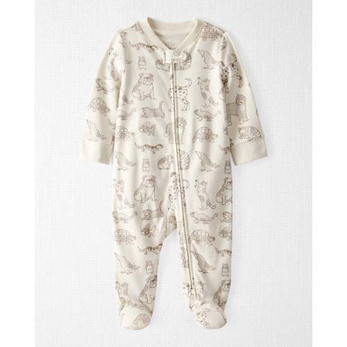 Animal Print Baby Organic Cotton Animal-Print Sleep & Play Pajamas