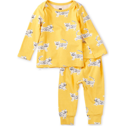 Printed Lap Shoulder Top Set, Ocelot Kittens - Tea Collection Tops | Maisonette
