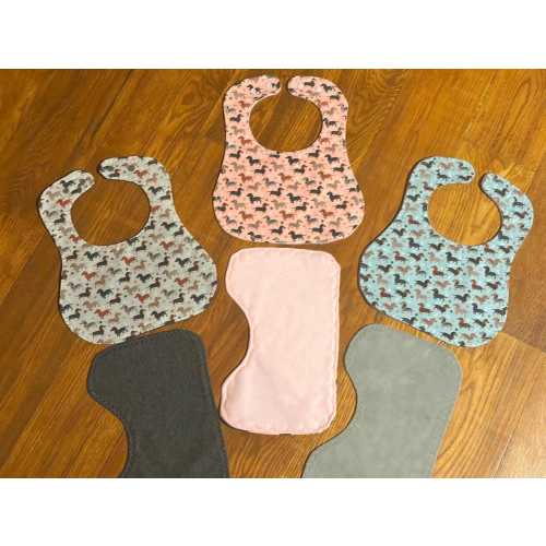 Dachshund bib and burp cloth, dachshunds dog bib, dog baby bib, dachshund burp cloth, doxie bib, dachshund toddler bib, toddler bib, dog bib