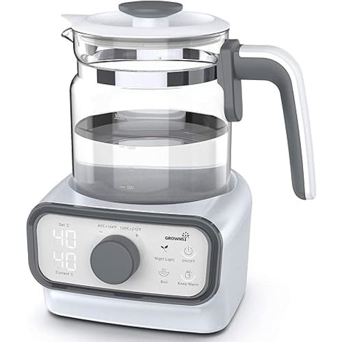 Baby Instant Warmer, Glass Water Boiler with Accurate Temperature Control for Formula, Coffee and Tea, 1.3 Liter Electric Kettle with LCD Display and Timer
