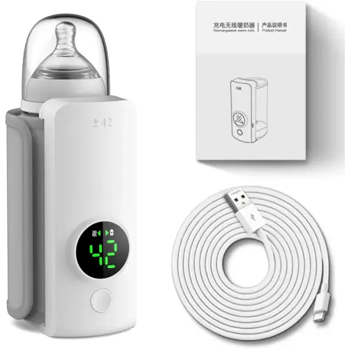 Portable Baby Bottle Warmer for Travel,Fast-Heating & Long-Lasting Warming UP to 5H,Precise Temperature Control,Comfortable Baby Feeding on The Go,Waterless Warming Milk