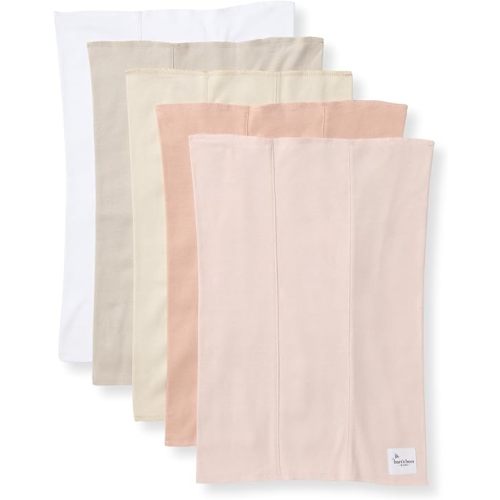 Burt's Bees Baby Infant Burp Cloths, 100% Organic Cotton Extra Absorbent Soft Fabric Drool Cloths, 5-Pack Newborn Must-Have Essential Large Burping Cloths, One Size 17 x 11.75 Inches