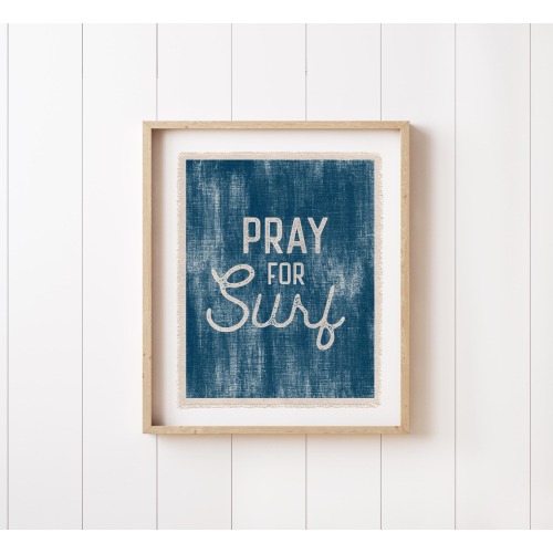 Beach Wall Art, Pray For Surf Canvas Poster, Surf Tapestry Flag, Coastal Decor Wall Banner
