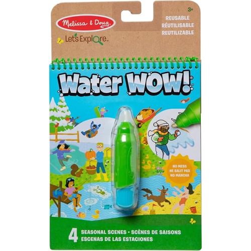 Melissa & Doug Let’s Explore Water Wow! Seasons Water-Reveal Pad – Reusable On the Go Travel Activity - FSC Certified