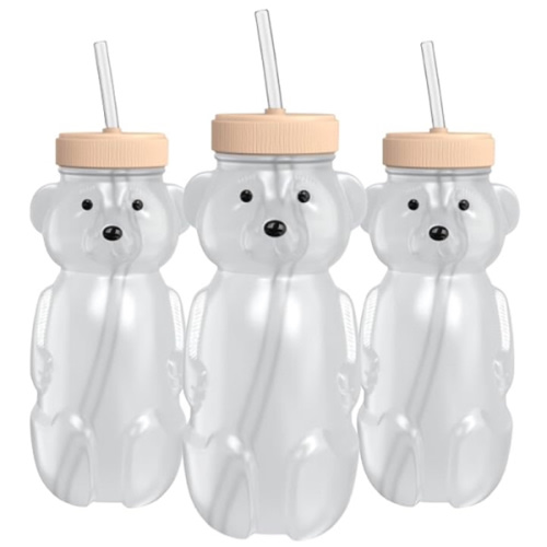 Honey Bear Straw Cup for Babies, 8-oz - PEACH