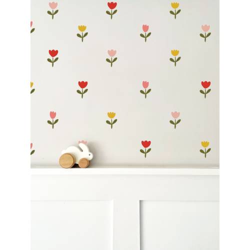 Tulip Flower Wall Stickers | Wall Decals for Kids | Nursery Decor | Floral Wall Stickers | Kids Wall Decor | Removable Fabric Wall Stickers