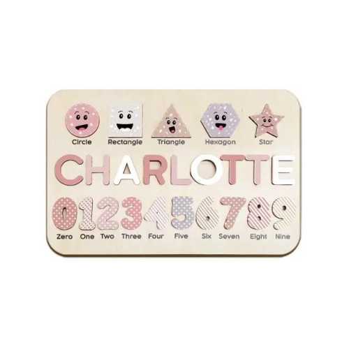 Personalized Wooden Baby Name Puzzle – Custom New Baby Gift, Baby Shower or 1st Birthday, Baby Busy Board Toy