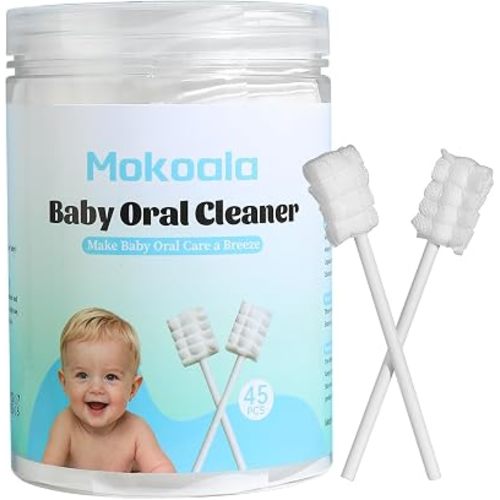 Baby Tongue Cleaner Baby Toothbrush Disposable Infant Oral Cleaner | Newborn Baby Oral Cleaner, Soft Gauze Toothbrush, Baby Mouth Gum Cleaning Stick, Essential Dental Care for 0-36 Month Babies
