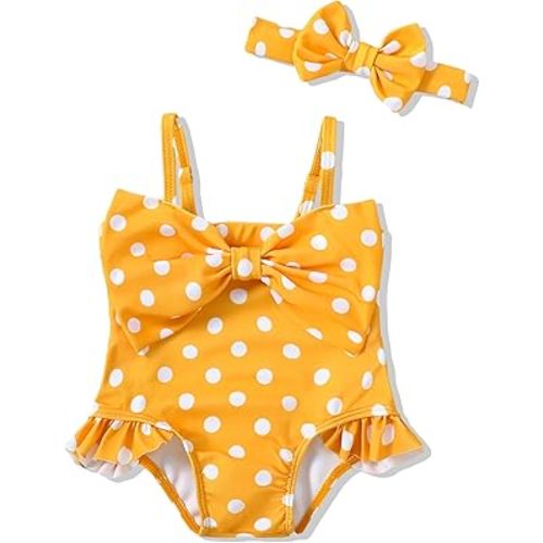 Mioglrie Baby Girl Swimsuit Newborn Girl Bikini Toddler 0 3 6 9 12 Months Summer Sleeveless One Piece Bathing Suit