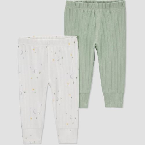 Carter's Just One You® Baby 2pk Pants - Sage Green/white 3m