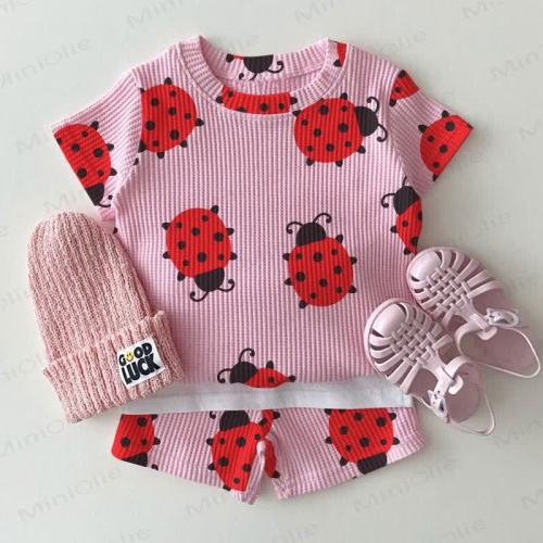 Baby Ladybird Pink Waffle 2-piece Set