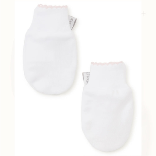 White/Pink Kissy Basics Mittens