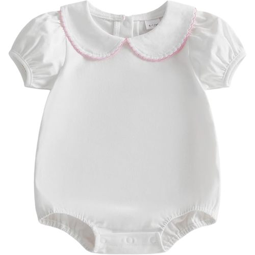 Balaflyie Bubble Romper Baby Boy Girl Cotton Collar Bodysuit Oversize T-shirt Romper Infant Top