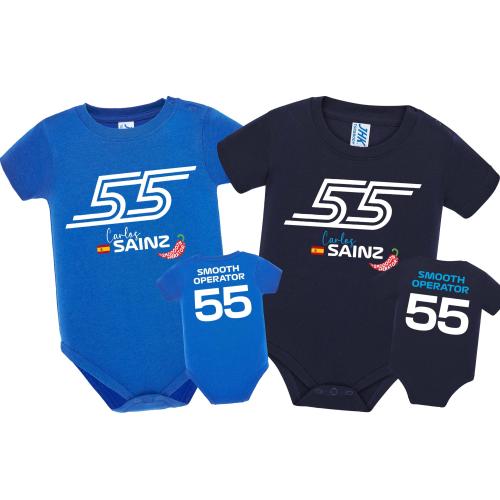 Sainz 55 Baby Bodysuit, Little Driver Bodysuit, Sainz Fan Gift Baby Bodysuit