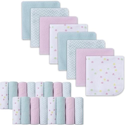 Softan Baby Washcloths, 24Pack Baby Wash Cloths Extra Soft & Ultra Absorbent, Baby Towels and Washcloths Face Towel Unisex for Boys Girls Face & Body, Washclothes Gentle on Sensitive Skin, 9''x 9''