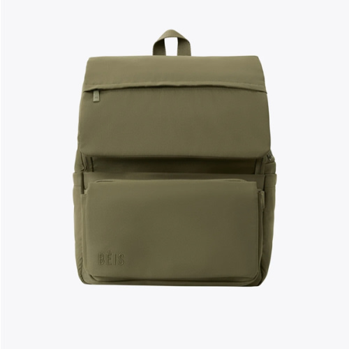 BÉIS 'The Ultimate Diaper Backpack' in Olive - Green Backpack Diaper Bag