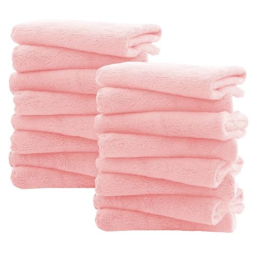 16 Pack Burp Cloths for Baby - 20" by 10" Ultra Absorbent Burping Cloth, Newborn Towel - Milk Spit Up Rags - Burpy Cloths for Unisex, Boy, Girl - Burp Cloths Set (Pink)