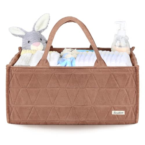 Diaper Caddy Organizer, Quilted Caddy Organizer with Handle, Car Caddy Organizer For Diaper and Wipes, Nursery Storage Basket, Baby Shower Gifts, Registry Search, Newborn Essentials Must Have