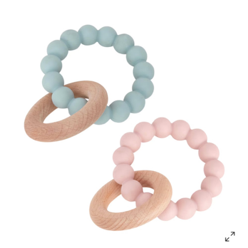 Wooden & Silicone Teether - Assorted