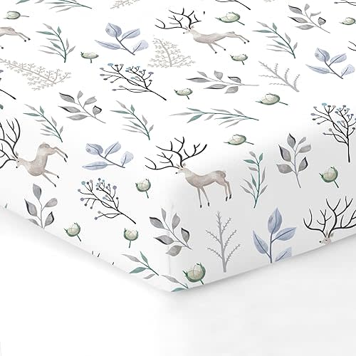 100% Organic Cotton Fitted Sheets for Standard Crib and Toddler Mattresses/Pads 28” x 52” and up to 6” Thick. Boys and Girls. Fits, Dream On Me, Lullaby, Safety 1st, Newton, and Other Brands.
