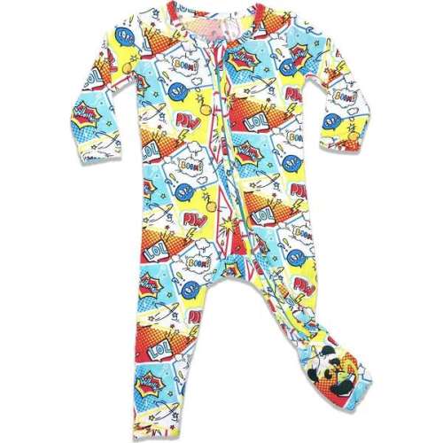 Comic Hero Bamboo Convertible Footie, Red - Bellabu Bear | Maisonette
