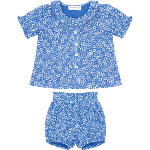 Baby Girls Rosebay Puff Sleeve Bloomer Set - Minnow | Maisonette