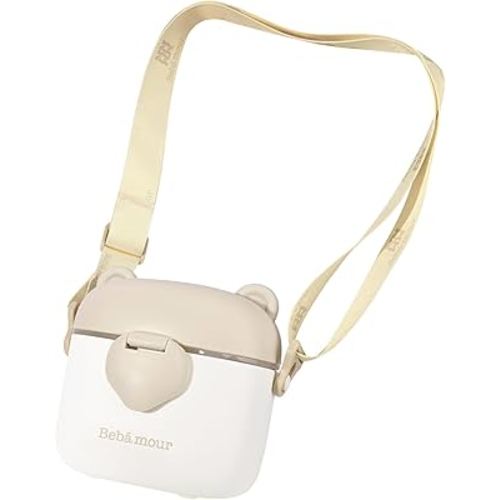 Bebamour Snack Box For Kids & Toddlers 3 Compartment Divided Food Storage Containers Food Storage Containers With Lids&Strap Snack Boxes for Go out,School, and Travel (New Coffee Cow)