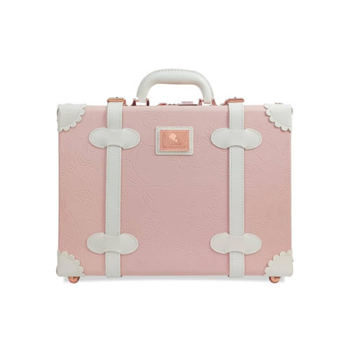 Unitravel Baby Keepsake Case, 13" Handmade Memory Storage Box, Newborn Keepsake Box, Vintage Suitcase for Baby Shower, Baptism, Naming Ceremony or Birthday (pink)