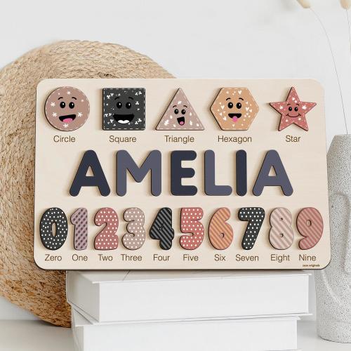 Personalized Gifts for Baby Boys and Girls, Personalized Toys for Baby, Toddlers Name Puzzle, Wooden Name Puzzle, Custom Baby Shower Gift