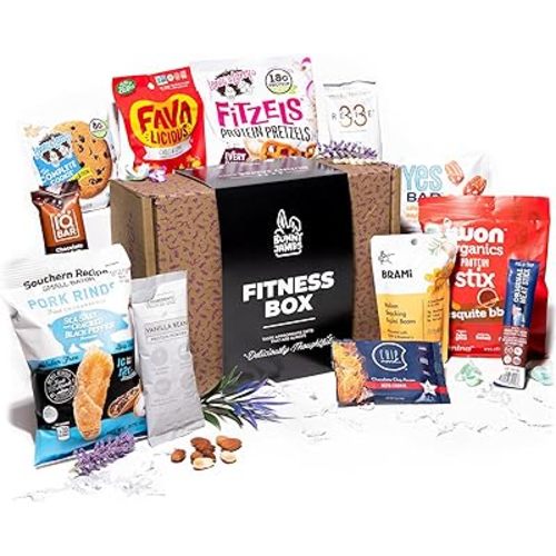 High Protein Sampler Snack Box: Healthy Fitness Gifts, Great Fitness Gifts For Men and Women, Military, Athletes Gift Basket