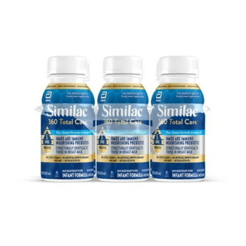 Similac 360 Total Care Ready-to-Feed Baby Formula, 8-fl-oz Bottle, Pack of 6